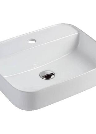 Умивальник накладний devit quadra 500x400x135мм прямокутний білий