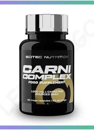Жиросжигатель scitec nutrition carni complex 60 капсул l-карнитин для снижения веса и повышения выносл sku_fitsh_cn4774