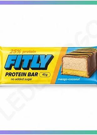 Протеиновый батончик fitly protein bar 25% без добавленного сахара 45 г кокос-манго для перекуса sku_fitsh_cn20236-4