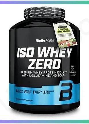 Сывороточный изолят biotech iso whey zero 1,8 кг банан для набора мышечной массы без сахара и глютена sku_fitsh_cn3547-1