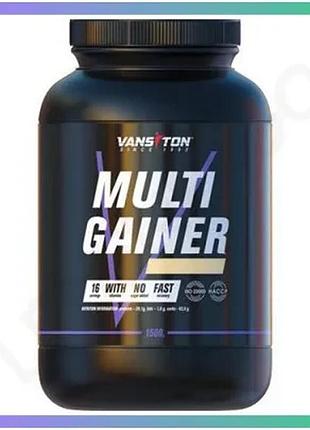 Гейнер vansiton multi gainer 1,5 кг вишня для набору м'язової маси і відновлення енергії для спортсмен sku_fitsh_cn10391-3