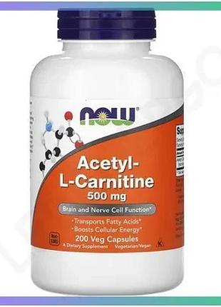 Жиросжигатель now acetyl-l-carnitine 500 мг 200 вегакапсул для ускорения метаболизма и снижения веса sku_fitsh_cn11448