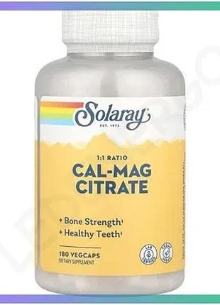 Кальций и магний цитрат solaray cal-mag citrate 1:1 180 вегакапсул для нервной системы и общего оздоро sku_fitsh_cn20270-1