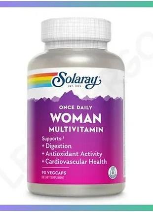 Женский мультивитаминный комплекс solaray once daily woman multivitamin 90 вегакапсул для здоровья жен sku_fitsh_cn20311-1