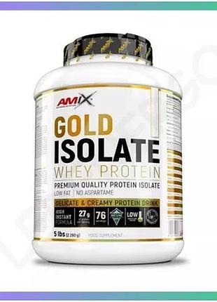 Протеїн amix gold whey protein isolate 2.28 кг ваніль сироватковий ізолят для набору м'язової маси та sku_fitsh_cn9184-2