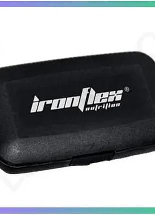 Таблетница ironflex pill box черная компактная для капсул и таблеток на день с пятью отделениями sku_fitsh_cn2251-2