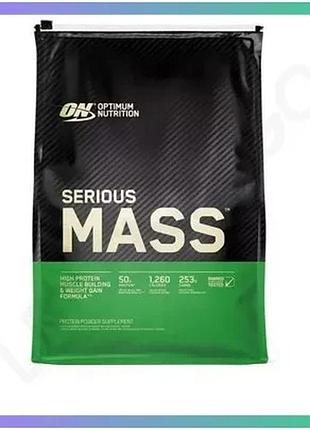 Гейнер optimum nutrition serious mass 5,45 кг ваніль для набору м'язової маси спортивне харчування sku_fitsh_cn903-2