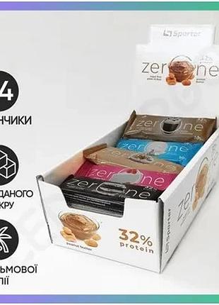Батончик sporter zero one mix 24*50 г протеїновий без цукру для дорослих перекус десерт sku_fitsh_cn14810