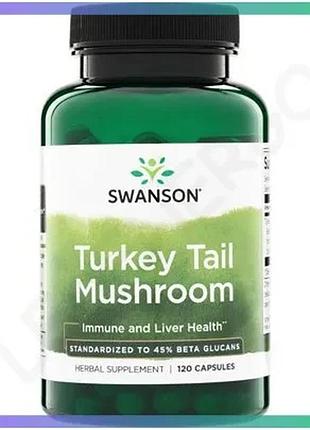 Екстракт гриба траметес різнокольоровий swanson turkey tail mushroom 500 mg 120 капсул для імунної сис sku_fitsh_cn20639-1