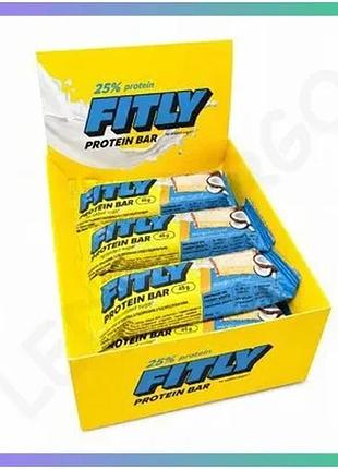 Протеиновый батончик fitly protein bar 25% без добавленного сахара 12 шт по 45 г кокос-манго для перек sku_fitsh_cn20237-4