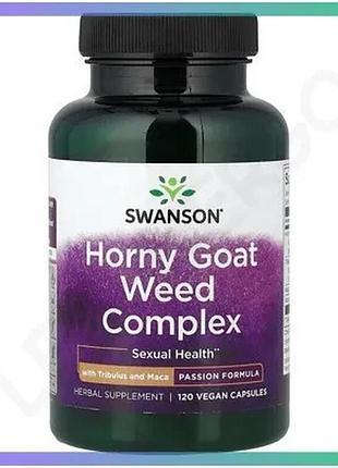 Рослинний комплекс для лібідо swanson horny goat weed complex 120 капсул для підвищення тестостерону т sku_fitsh_cn20596-1