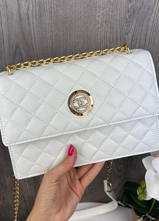 Мини сумочка через плечо клатч стиль chanel женская модная сумка шанель стеганная мини-сумочка белый