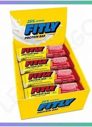 Протеиновый батончик fitly protein bar 25% без добавленного сахара 12 шт по 45 г клюква-малина журавли sku_fitsh_cn20237-3