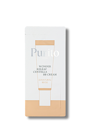 Пробник вв крем для обличчя з екстрактом центели purito cica clearing bb cream, 1 мл, 23 natural beige