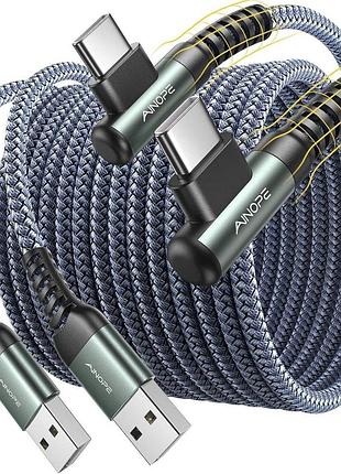 Зарядный кабель ainope usb c - [2 шт. 3 м + 3 м] 3.1a быстрое зарядное устройство usb c с прямым углом usb-c кабель с нейлоновым п