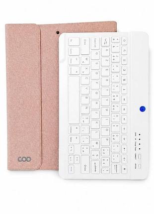 Чохол-клавіатура бездротова coo aircase для apple ipad (з нішею для стилуса та bluetooth-клавіатурою azerty/qwerty), рожеве золото