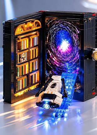 Конструктор hogokids magic space book nook sc9952 с led-подсветкой, 945 деталей, 3d декор для книжной полки