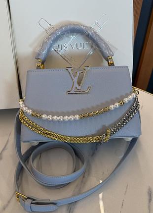Сумка louis vuitton capucines east-west mini premium голубой