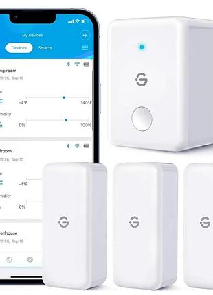 Интеллектуальный термогигрометр goveelife h5151 h5100 с wi-fi, набор из 3 датчиков температуры и влажности для дома