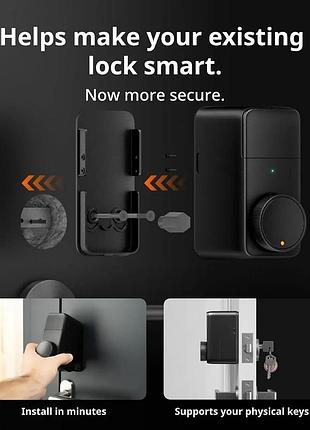 Электронный замок двери switchbot lock pro bluetooth с отпечатком пальца и клавиатурой черный ip65 w3500000e 2