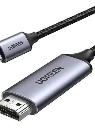 Кабель usb type-c to hdmi 4k ugreen mm142 2м перехідник ultra hd (4k@60hz; 1080p@144hz) aluminium black