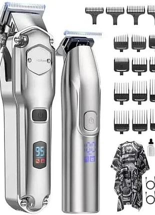 Машинка для стрижки jack & rose professional hair clipper set з тримером led дисплеєм та акумулятором для дому і барбершопу