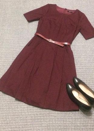 Платье красивое цвет бордо короткий рукав2 фото