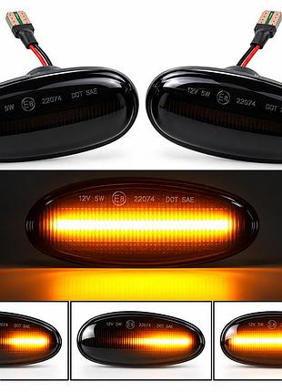 Динамичные led повторители поворотов mitsubishi outlander, lancer, pajero, galant, elipse (комплект 2-шт)