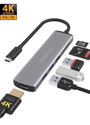 Dc88gy багатопортовий usb-хаб c – портативний 6-в-1