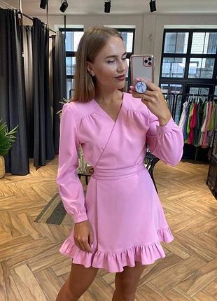 Платье мини на запах с рюшами 4