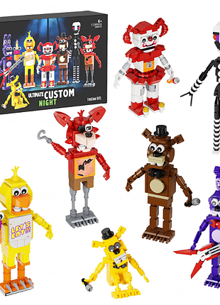 Детский конструктор fnaf custom аниматроники 5 ночей с фредди фигурки игровые, five nights at freddy's 696 деталей, набор фигурок 2