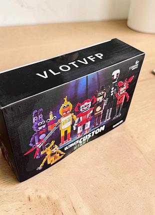 Детский конструктор fnaf custom аниматроники 5 ночей с фредди фигурки игровые, five nights at freddy's 696 деталей, набор фигурок 8