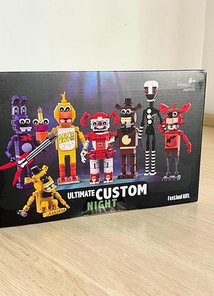 Детский конструктор fnaf custom аниматроники 5 ночей с фредди фигурки игровые, five nights at freddy's 696 деталей, набор фигурок 9