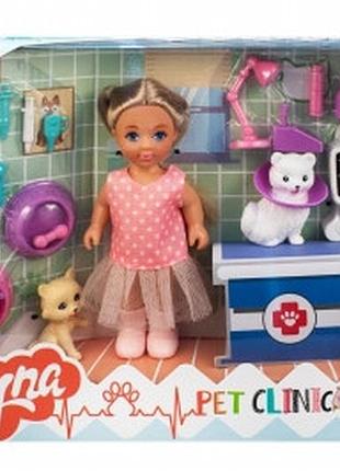 Кукла эмили ветклиника игровой набор 4613, стильная кукла с питомцами и аксессуарами, детский набор ветеринар для девочки