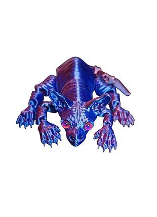 Игрушка детская 3d кот сфинкс фиолетовый подвижный 18 см