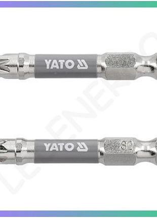 Викруткова насадка yato pz3 50мм hex 1/4 нікельована 2шт для електроінструментів