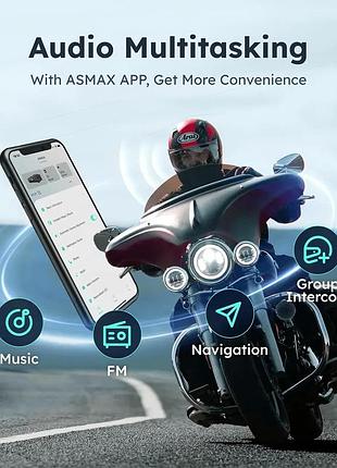 Мотоциклетная bluetooth-гарнитура asmax s1, bluetooth mesh intercom для 8 мотоциклов, гарнитура для шлема 6