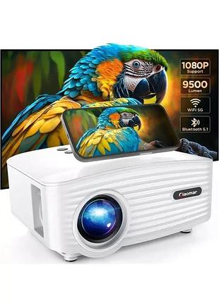 Мініпроєктор giaomar movie projector c6 2.4g і 5g 720p hdmi, usb-проєктор із пультом д/у,