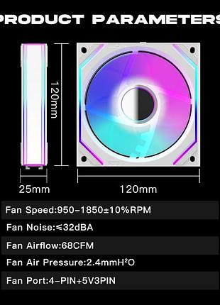 Вентилятор icoler v2 з модулем infinity mirror, ланцюжком aura asus rgb 8