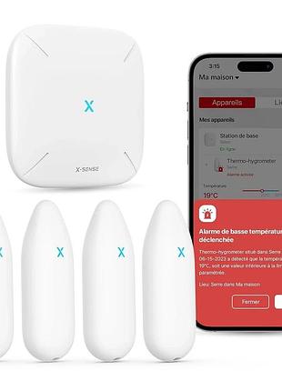 Гігрометр-термометр для дому x-sense sth55 + sbs50 wi-fi white