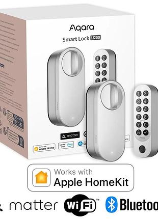 Розумний дверний замок aqara smart lock u200 matter bluetooth 5.0 eu global (el-d02d) apple homekit (silver)