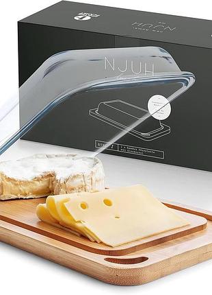 Сирна тарілка njuh home x living® - високоякісна скляна ємність для нарізки продуктів