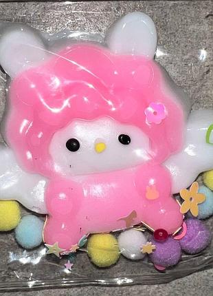Игрушка сквиш антистресс ангелочек, 9х8 см, розовый