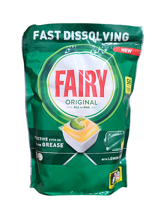 Капсули для миття посуду в посудомийних машин fairy лимон 56 шт 7352