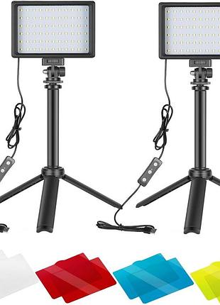 Светодиодный светодиодный видеолимпа neewer usb 5600k с регулировкой яркости и регулируемой подставкой