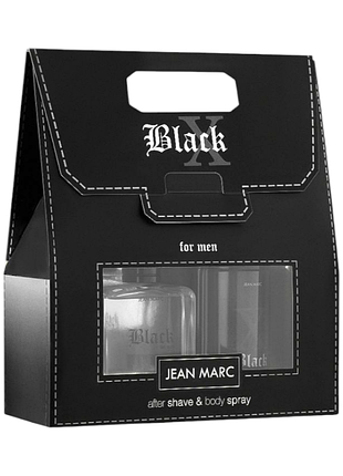 Набір подарунковий чоловічий jean marc x-black (засіб після гоління 100 мл + дезодорант 150 мл) 9054-4601