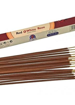 Аромапалочки угольные satya red & white rose красная и белая роза 20 шт