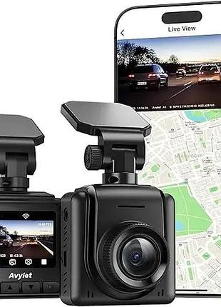 Відеореєстратор avylet dash cam a1 wi-fi 2k 1,5-дюймовий ips екран відеореєстратор із нічним баченням