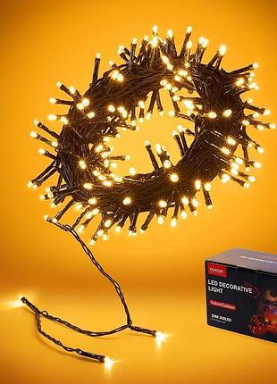20m 200led светодиодные гирлянды водонепроницаемые уличные сказочные огни с 8 режимами освещения для рождественского украшения сад
