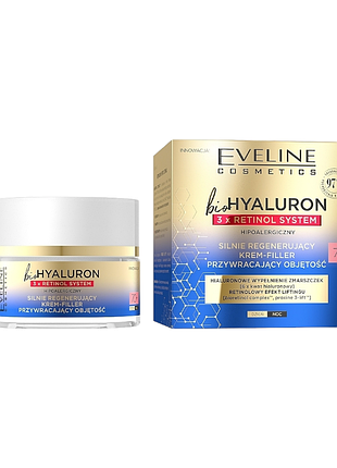 Крем-филлер eveline cosmetics biohyaluron 3xretinol system день/ночь 70+ 50 мл.